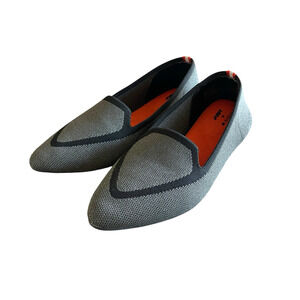 JUDY + BIRDIES The Blackbird Size 7 Gray Black Knit Slip-On Comfort Loafer Flats